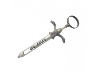 Шприц карпульный, нержавеющий, с ручной аспирацией, одно кольцо