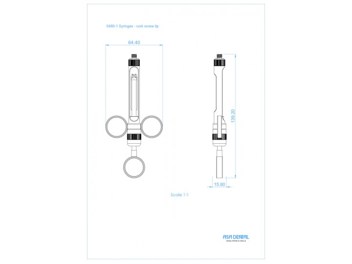 Шприц карпульный с 2-мя кольцами, 0480-1