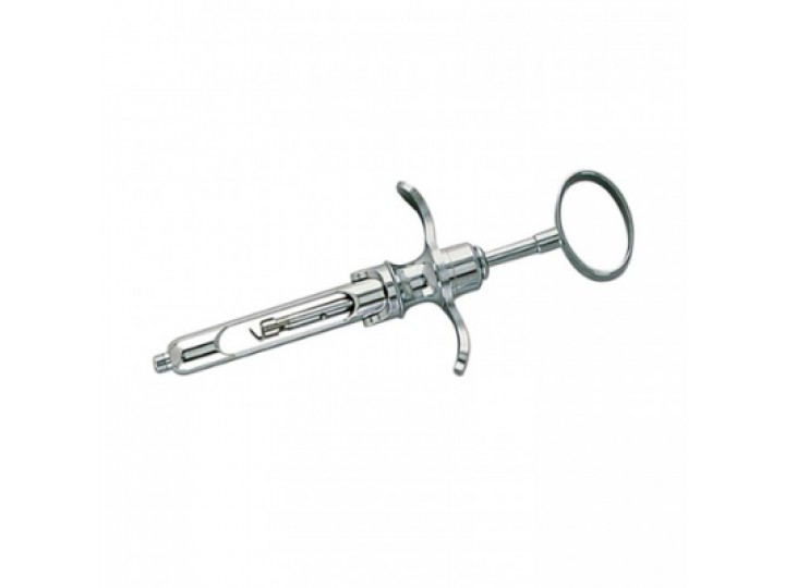 Шприц карпульный, хромированный, с ручной аспирацией, одно кольцо