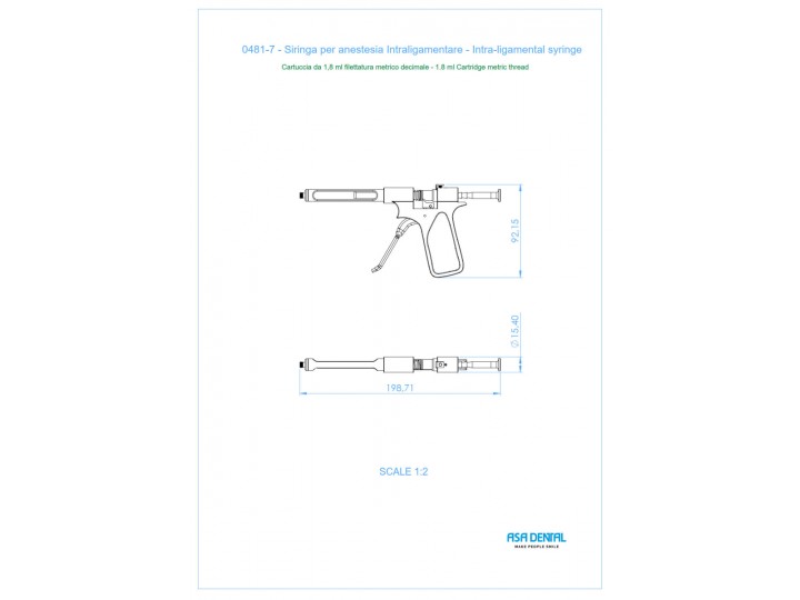 Шприц интралигаментарный с прямой насадкой 0481-7