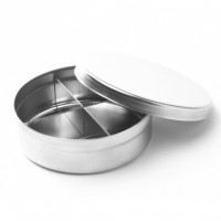 Чаша Петри металлическая с крышкой с разделителем ЛСК-76х25