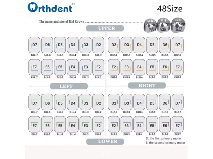 Коронки Kids CROWN DUR-4 из нержавеющей стали детские (5 шт)