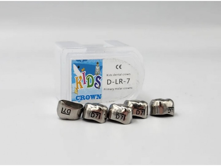 Коронки Kids CROWN DLR-7 из нержавеющей стали детские (5 шт)