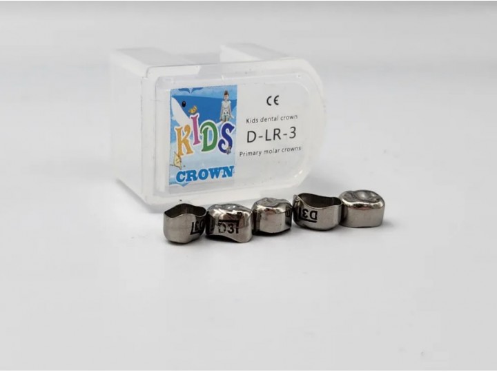 Коронки Kids CROWN DLR-3 из нержавеющей стали детские (5 шт)