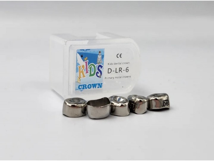Коронки Kids CROWN DLR-6 из нержавеющей стали детские (5 шт)