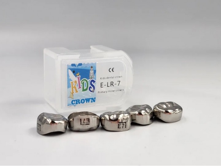 Коронки Kids CROWN ELR-7 из нержавеющей стали детские (5 шт) Коронки Kids CROWN ELR-7 из нержавеющей стали детские (5 шт)