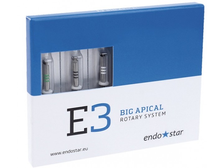 Инструменты ротационные E3 Big Apical Rotary System Endostar, ассорти 3 шт.