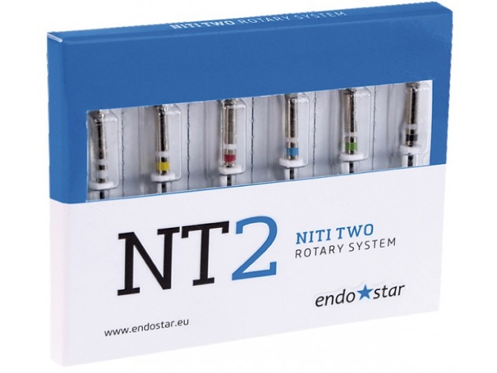 Инструменты ротационные NT2 NiTi Two Rotary System L25 мм, Endostar, 6 шт.