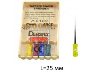 Уплотнитель гуттаперчи - Finger Spresders A, конус плоский, 25 мм