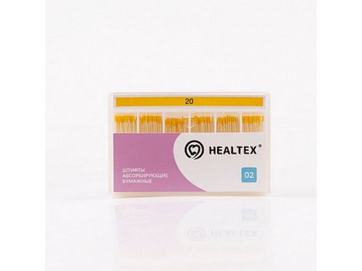 Штифты абсорбирующие бумажные Healtex, конусность 02