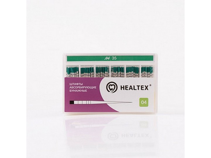 Штифты абсорбирующие бумажные Healtex с маркировкой длины, конусность 04 Штифты абсорбирующие бумажные Healtex с маркировкой длины, конусность 04
