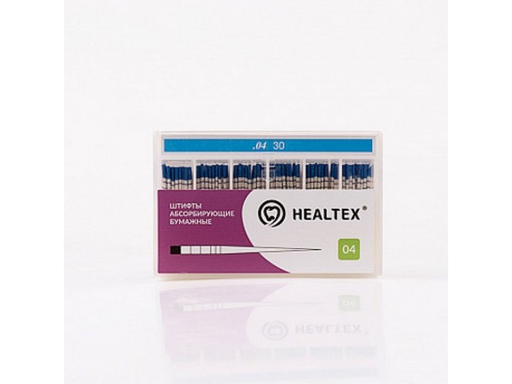 Штифты абсорбирующие бумажные Healtex с маркировкой длины, конусность 04 Штифты абсорбирующие бумажные Healtex с маркировкой длины, конусность 04