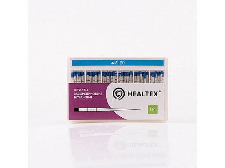 Штифты абсорбирующие бумажные Healtex с маркировкой длины, конусность 04 Штифты абсорбирующие бумажные Healtex с маркировкой длины, конусность 04