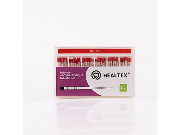 Штифты абсорбирующие бумажные Healtex с маркировкой длины, конусность 04 Штифты абсорбирующие бумажные Healtex с маркировкой длины, конусность 04