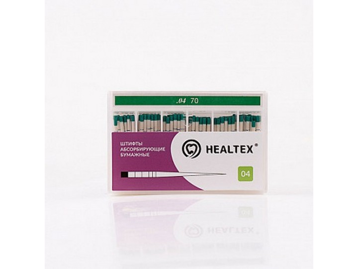 Штифты абсорбирующие бумажные Healtex с маркировкой длины, конусность 04 Штифты абсорбирующие бумажные Healtex с маркировкой длины, конусность 04