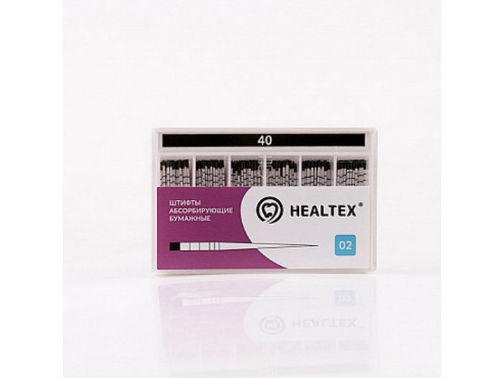 Штифты абсорбирующие бумажные Healtex, конусность 02