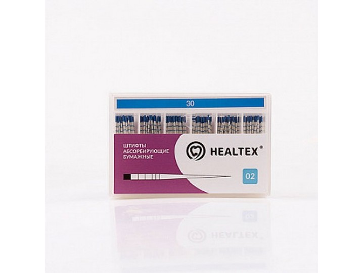 Штифты абсорбирующие бумажные Healtex, конусность 02