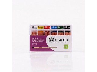 Штифты эндоканальные гуттаперчевые Healtex с маркировкой длины, конусность 04