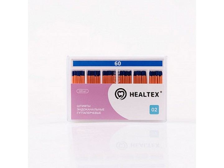 Штифты эндоканальные гуттаперчевые Healtex, конусность 02