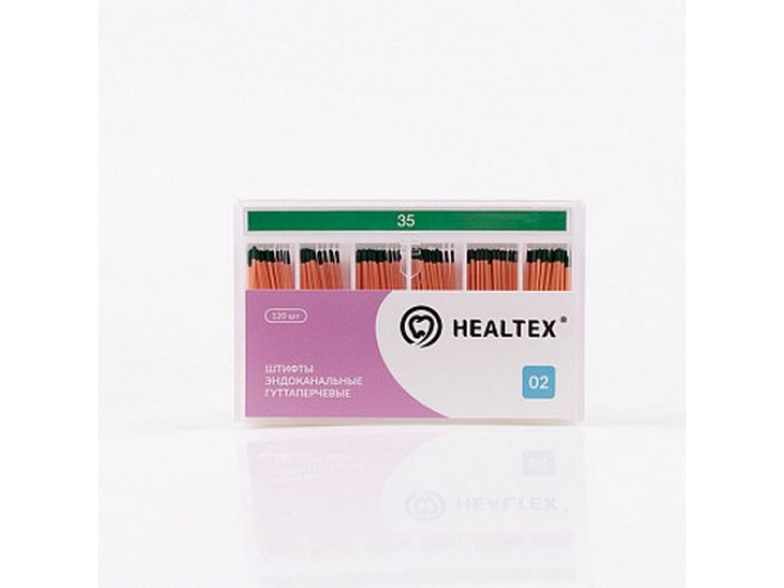 Штифты эндоканальные гуттаперчевые Healtex, конусность 02