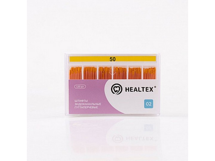 Штифты эндоканальные гуттаперчевые Healtex, конусность 02