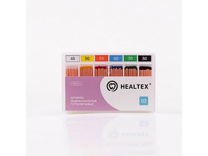 Штифты эндоканальные гуттаперчевые Healtex, конусность 02
