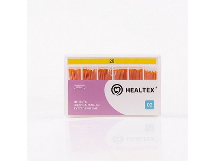 Штифты эндоканальные гуттаперчевые Healtex, конусность 02