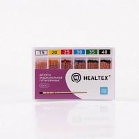 Штифты эндоканальные гуттаперчевые Healtex с маркировкой длины, конусность 02