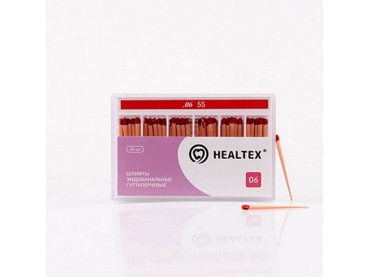 Штифты эндоканальные гуттаперчевые Healtex, конусность 06