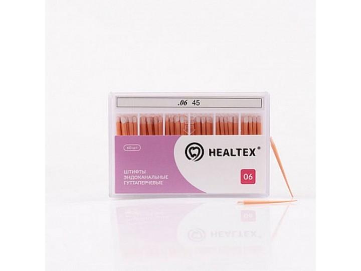 Штифты эндоканальные гуттаперчевые Healtex, конусность 06