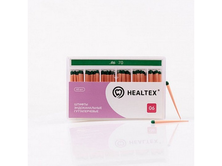 Штифты эндоканальные гуттаперчевые Healtex, конусность 06