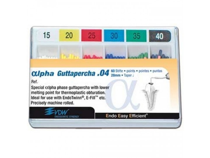 Альфа Гуттаперча - Alpha Guttapercha, конусность 04, VDW