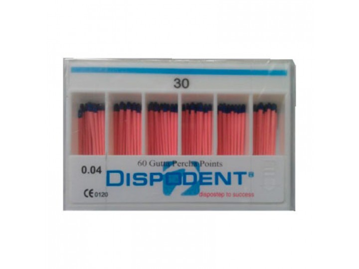 Гуттаперчевые штифты Dispodent, конусность 04