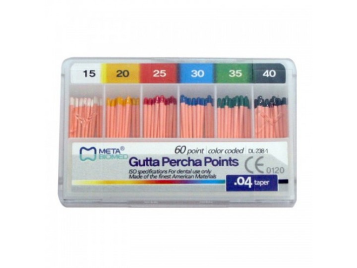 Гуттаперчевые штифты Мета, конусность 04