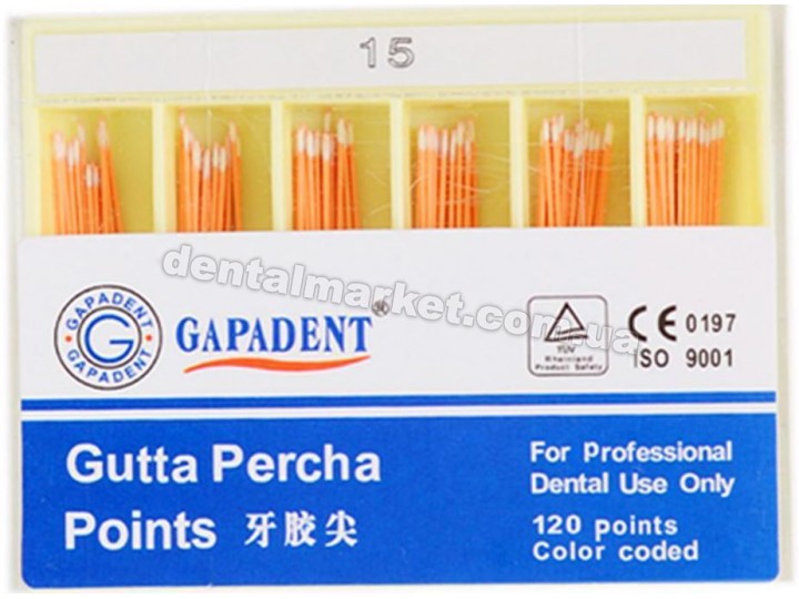 Гуттаперчевые штифты Gapadent конусность 02