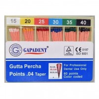 Штифты гуттаперчевые конусные 04(60 шт.), Gapadent
