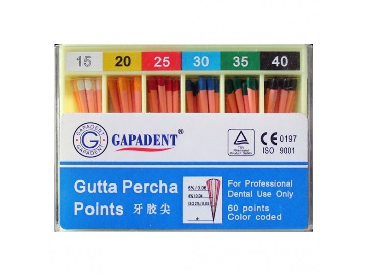 Штифты гуттаперчевые конусные 06(60 шт.), Gapadent