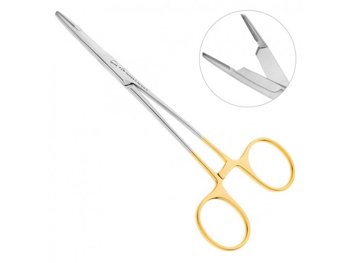 Иглодержатель хирургический прямой Olsen-Hegar TC 20-24