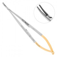 Иглодержатель микрохирургический изогнутый Castroviejo TC, 185 мм, NOPA AE 579/18