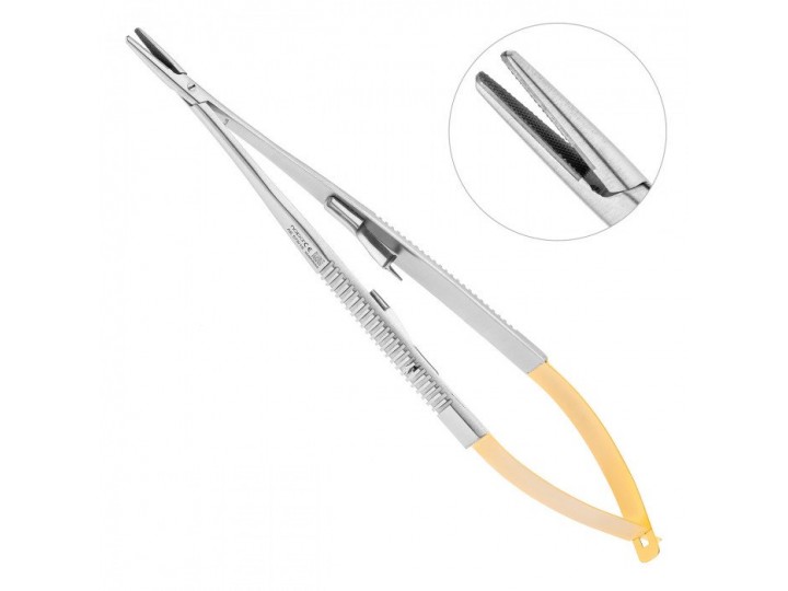 Иглодержатель микрохирургический прямой Castroviejo TC, 185 мм, NOPA AE 578/18