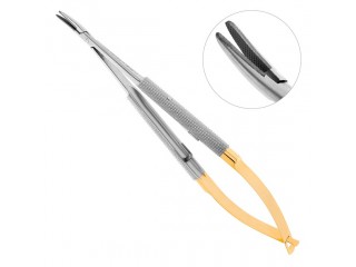 Иглодержатель хирургический изогнутый Castroviejo-Gomel TC 20-17