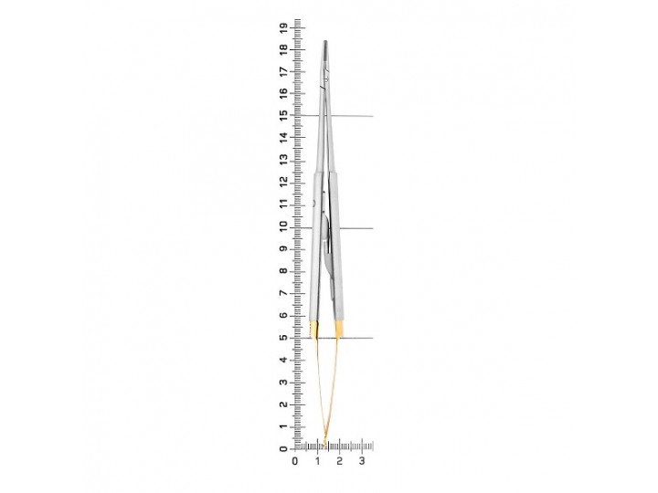 Иглодержатель хирургический изогнутый Micro-Nadelhalter TC 40-46