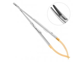 Иглодержатель хирургический изогнутый Micro-Nadelhalter TC 40-46