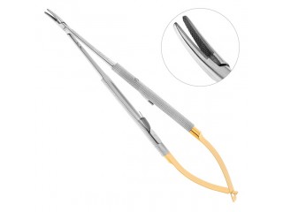 Иглодержатель хирургический изогнутый Castroviejo-Gomel TC 20-18