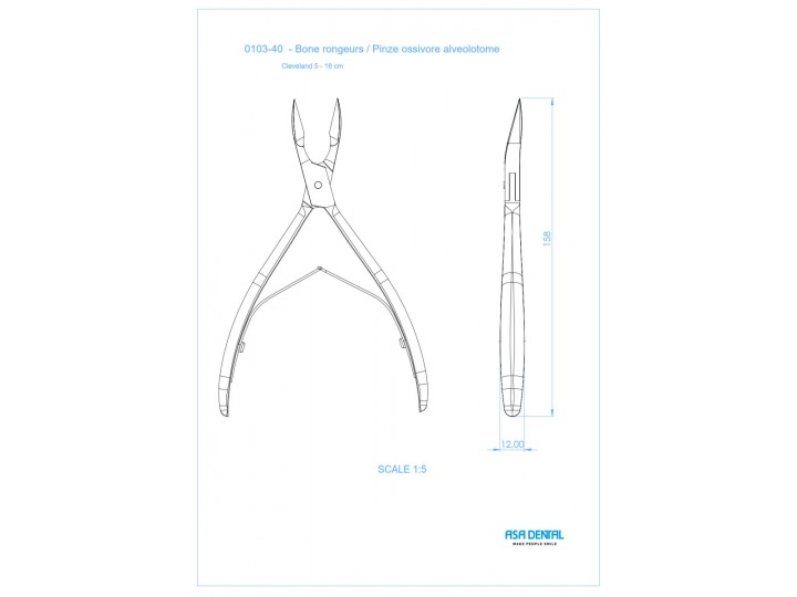 Кусачки костные, 16,5 см 0103-40