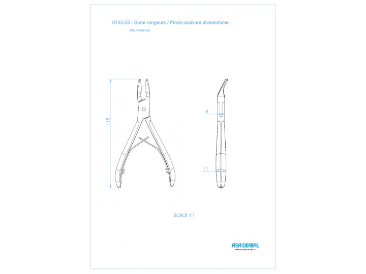 Кусачки костные, 12 см 0103-25
