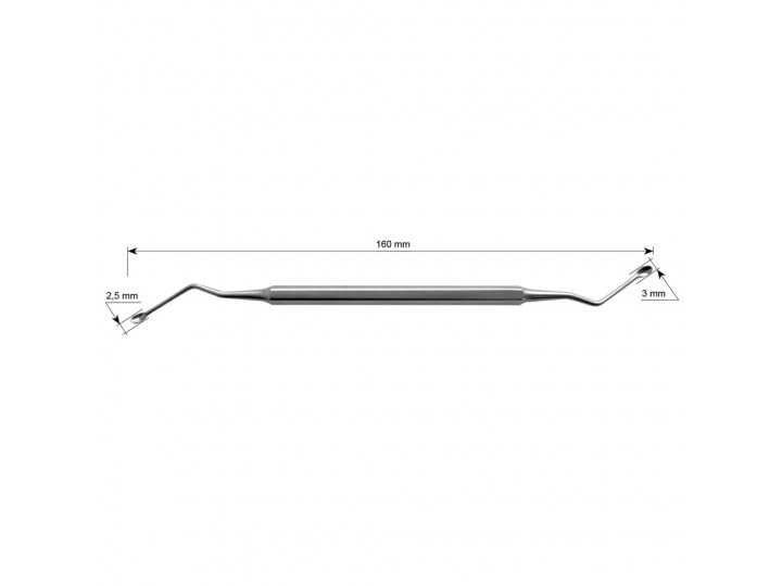 Ложка кюретажная изогнутая малая №1 ММИЗ