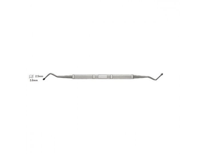 Ложка кюретажная изогнутая №2, 14312