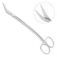 Ножницы хирургические двойной изгиб, зубчатая поверхность Dean 19-9