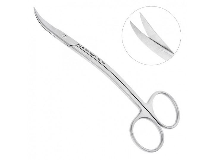 Ножницы хирургические двойной изгиб, зубчатая поверхность La Grange 19-8